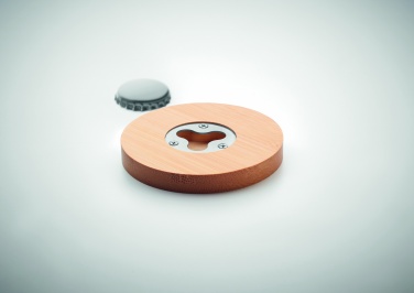 Logo trade promotional product photo of: Bamboo bottle opener/ coaster DAKAI